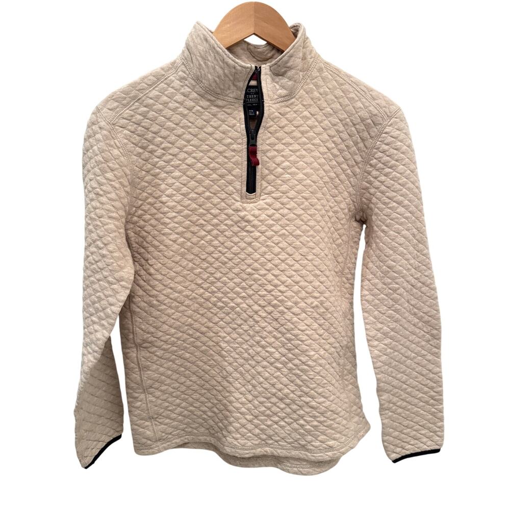 J. Crew CrewCuts Boys Diamond Quilted Pull-Over 1/4 Zip Sweater Youth XL 12/14